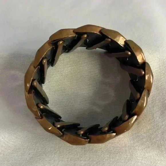 Vintage Art Modern  Copper Expandable Stretch Bracelet - Picture 2 of 4